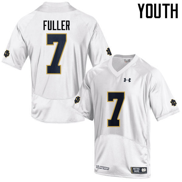 Youth #7 Will Fuller Notre Dame Fighting Irish College Football Jerseys-White - Click Image to Close